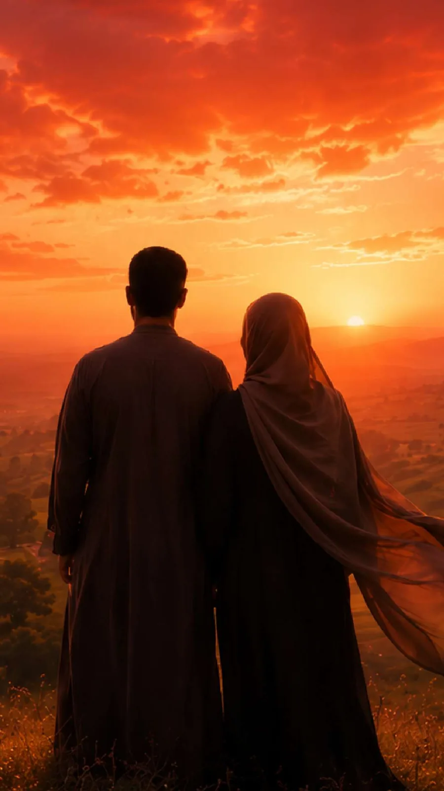A married couple, backs turned, watching the sunset together — from the Love, Romance, and Sexuality course